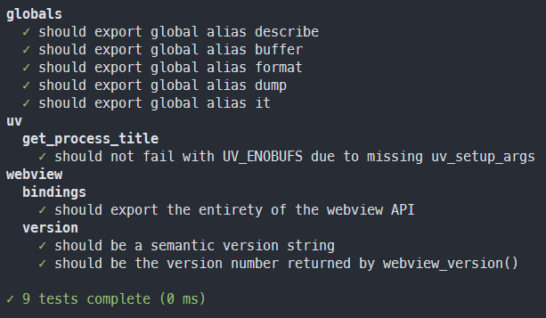 Detailed report for a test run without failures